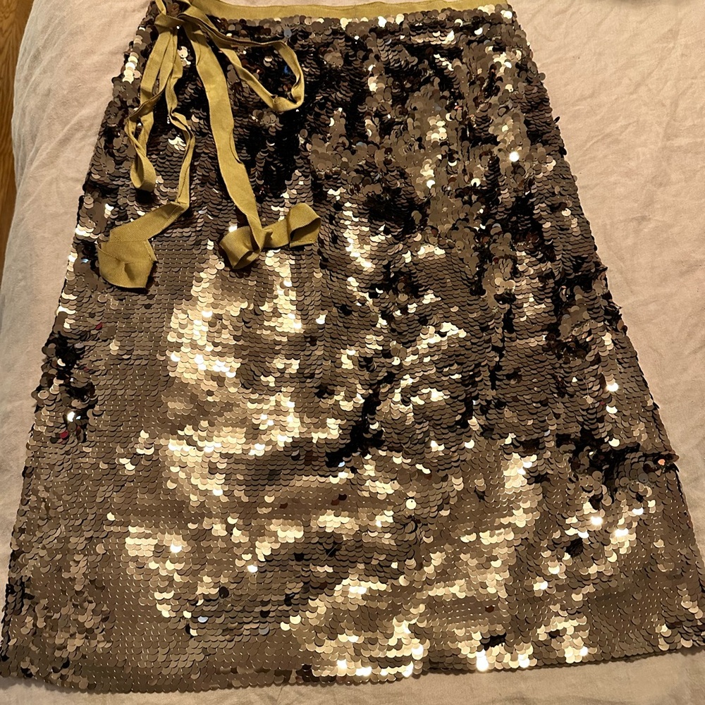 Jcrew Collection Copper Sequin Skirt 14